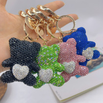 Full Diamond Cute Love Bear Fashion Crystal Keychain Bag Pendant