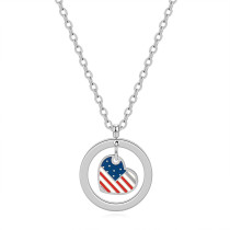 Stainless Steel Independence Day Love Necklace