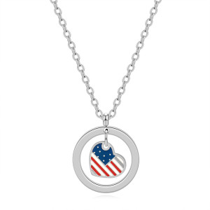 Stainless Steel Independence Day Love Necklace
