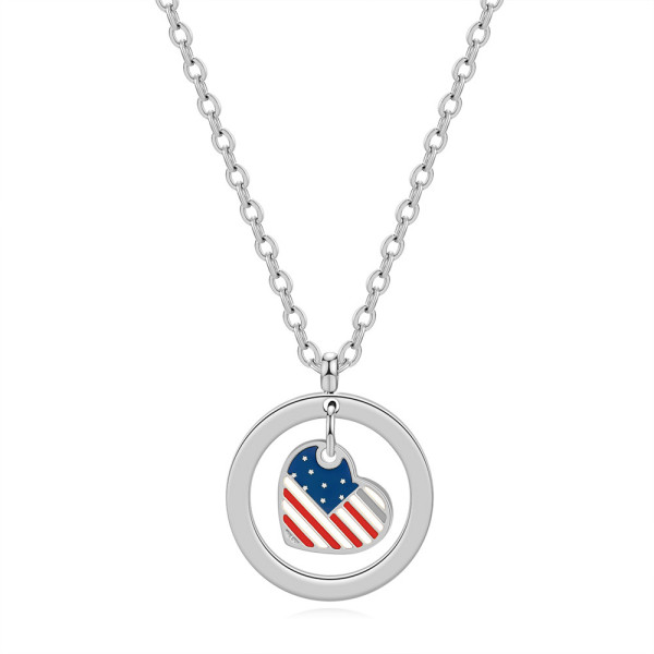 Stainless Steel Independence Day Love Necklace