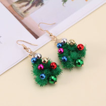 Christmas bow crystal flower earrings