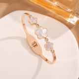 Stainless steel shell flower bracelet