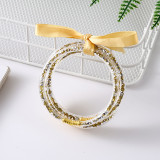 Silicone Diamond Bracelet PVC Bow Ribbon Rainbow Gold Powder Bracelet