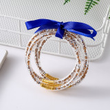 Silicone Diamond Bracelet PVC Bow Ribbon Rainbow Gold Powder Bracelet