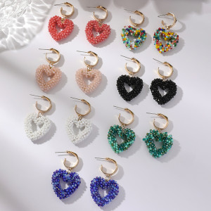 Handmade Beaded Love Hollow Bohemian Holiday Earrings