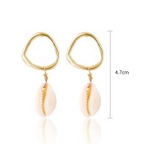 Ocean Style Conch Natural Stone Pearl Shell Earrings
