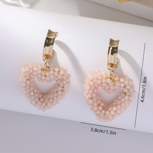 Handmade Beaded Love Hollow Bohemian Holiday Earrings