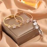 Stainless steel shell flower bracelet