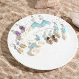 Ocean Style Conch Natural Stone Pearl Shell Earrings