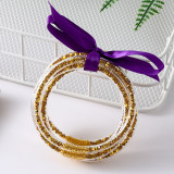 Silicone Diamond Bracelet PVC Bow Ribbon Rainbow Gold Powder Bracelet