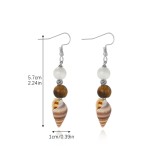 Ocean Style Conch Natural Stone Pearl Shell Earrings