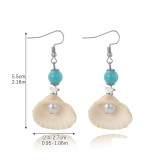 Ocean Style Conch Natural Stone Pearl Shell Earrings