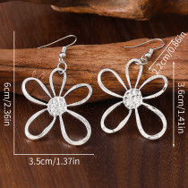 Hollow flower earring necklace