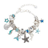 Hawaiian Vacation Trendy Beach Ocean Bohemian Starfish Shell Hippocampus Bracelet