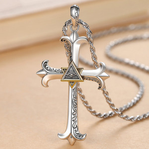 Eye of God Cross Pendant Hip Hop Necklace