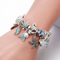 Hawaiian Vacation Trendy Beach Ocean Bohemian Starfish Shell Hippocampus Bracelet