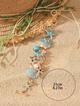 Alloy Water Diamond Ocean Starfish Coral Shell Ship Anchor Flash Diamond Bracelet