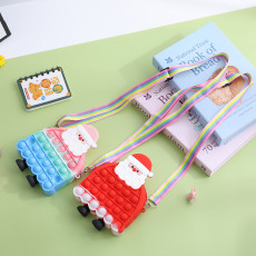 Cute children's silicone bag rodent killer pioneer Santa Claus bubble decompression crossbody bag