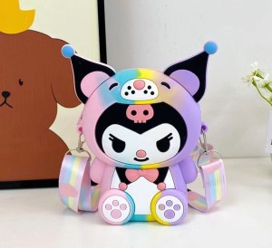 Cute Children's Silicone Bag Kuromi Cross Zero Wallet Shoulder Bag