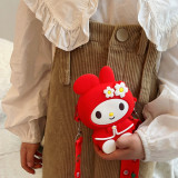Children's cartoon silicone crossbody bag cute rabbit shoulder bag zero wallet