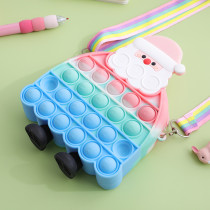 Cute children's silicone bag rodent killer pioneer Santa Claus bubble decompression crossbody bag