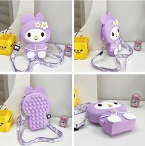 Children's cartoon silicone crossbody bag cute rabbit shoulder bag zero wallet