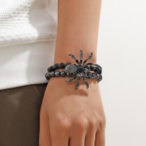 Halloween Gothic Dark Wind Punk Rock Diamond Spider Exaggerated Bracelet