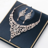 Alloy Water Diamond Wedding Party Earring Necklace Set
