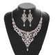 Alloy Water Diamond Wedding Party Earring Necklace Set