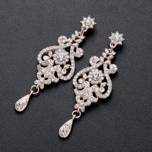 Alloy Water Diamond Wedding Party Earring Necklace Set