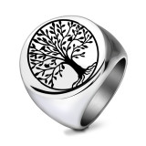 Stainless Steel Vintage Tree of Life Ring