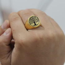 Stainless Steel Vintage Tree of Life Ring