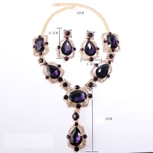 Alloy Water Diamond Wedding Party Earring Necklace Set