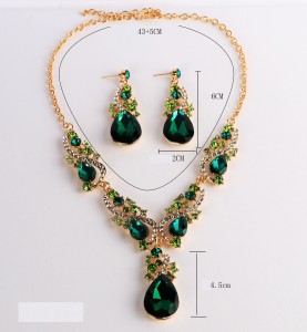 Alloy Water Diamond Wedding Party Earring Necklace Set