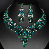 Alloy Water Diamond Wedding Party Earring Necklace Set