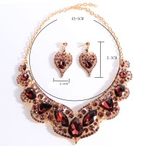Alloy Water Diamond Wedding Party Earring Necklace Set