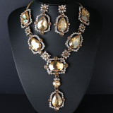 Alloy Water Diamond Wedding Party Earring Necklace Set
