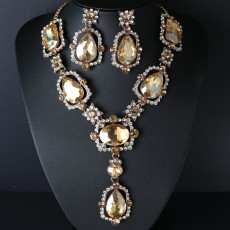 Alloy Water Diamond Wedding Party Earring Necklace Set