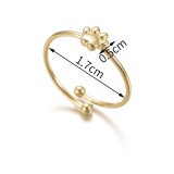 Stainless steel dog paw print open ring