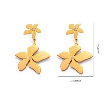 Stainless steel flower butterfly earrings