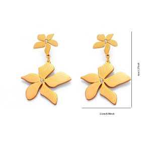 Stainless steel flower butterfly earrings