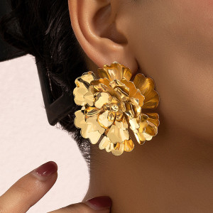 Alloy multi-layer flower earrings