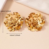 Alloy multi-layer flower earrings