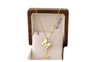 Valentine's Day Stainless Steel Love 26 Letter Drawable Necklace