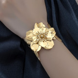 Metal Flower Leaf Bracelet
