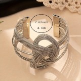 Mesh chain iron wire multi-layer winding open bracelet
