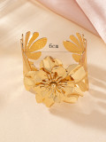 Metal Flower Leaf Bracelet