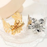 Metal Flower Leaf Bracelet