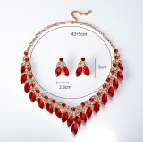 Alloy Water Diamond Wedding Party Earring Necklace Set