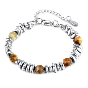 Stainless steel natural stone bracelet